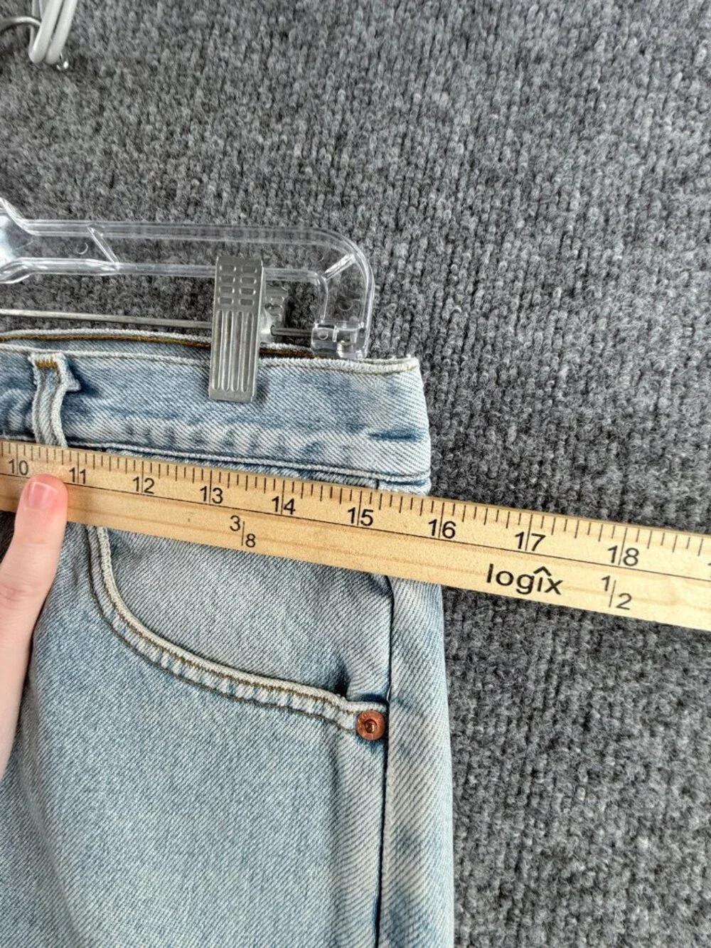 VTG Levis Orange Tab 641 Button Fly Jort Blue 32 Shorts Tunisia Denim ACTL 31x10